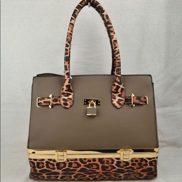 Leopard Pattern Double Handles bag - Picture 1 of 7